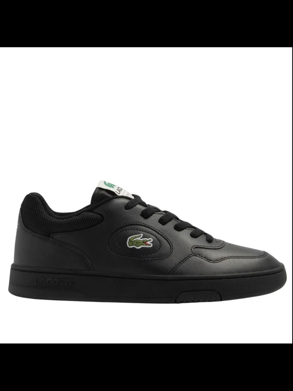 Lacoste Tennis Heritage Low Top Black Leather Sneakers Green Crocodile Mens 12